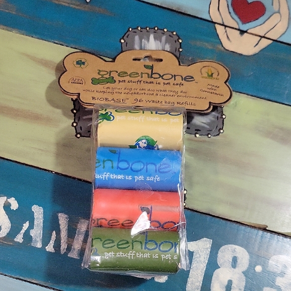 Greenbone Other - Biobase 96 Pack Pet Waste Bag Refills - Yellow, Blue, Orange, Green